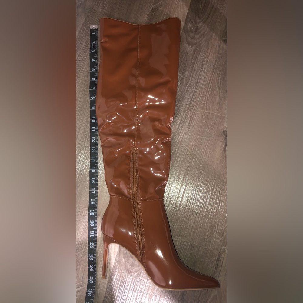 Steve Madden Girl Chasing Wide Calf Brown Carmel OTK Over the knee boots New